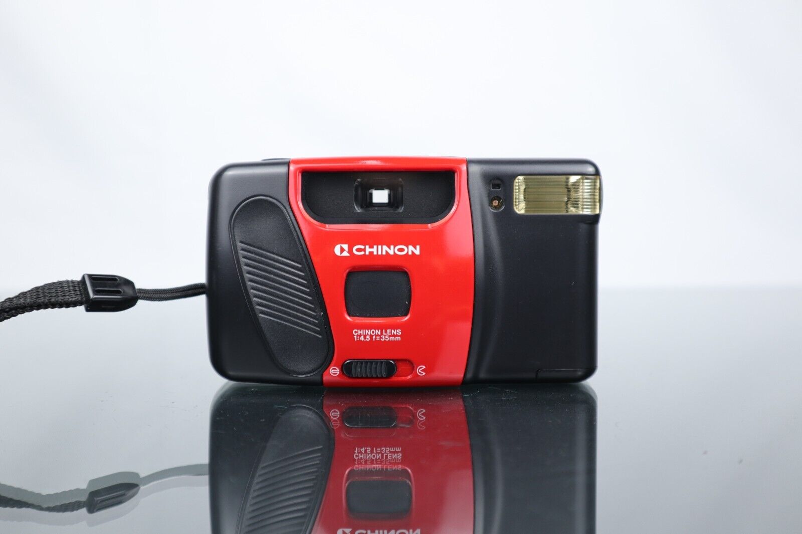 📷 Chinon GL - S | 35mm Point & Shoot Film Camera | Black/Red - Dutch|Thrift