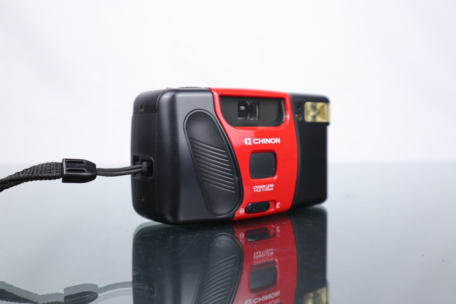 📷 Chinon GL - S | 35mm Point & Shoot Film Camera | Black/Red - Dutch|Thrift